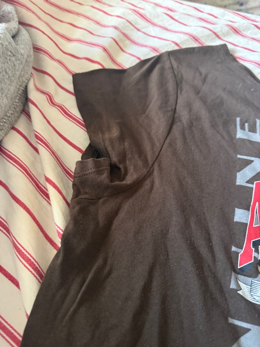 Hybrid Apparel Brown Tee with Red and White Budweiser Print - Picture 4 of 5